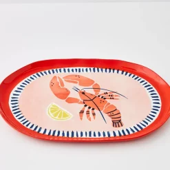 New Lobster Ceramic Platter Pink Serveware
