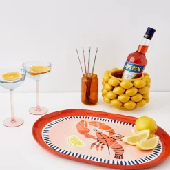 New Lobster Ceramic Platter Pink Serveware