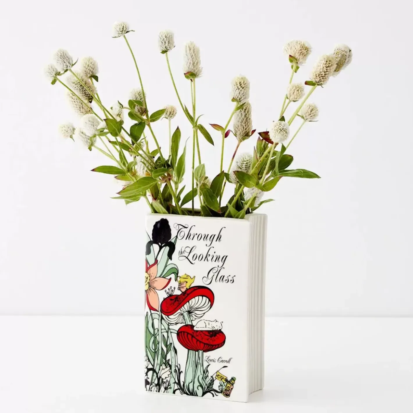 Discount Looking Glass Ceramic Book Vase White Vases