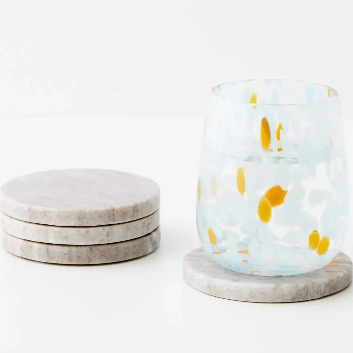 Best Marble Coasters 4 Pack Beige Tableware