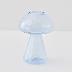 Outlet Mushroom Bud Glass Vase Blue Vases