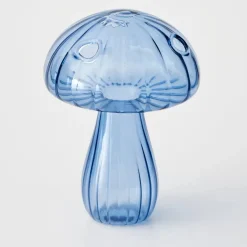 New Mushroom Coloured Glass Vase Blue Vases