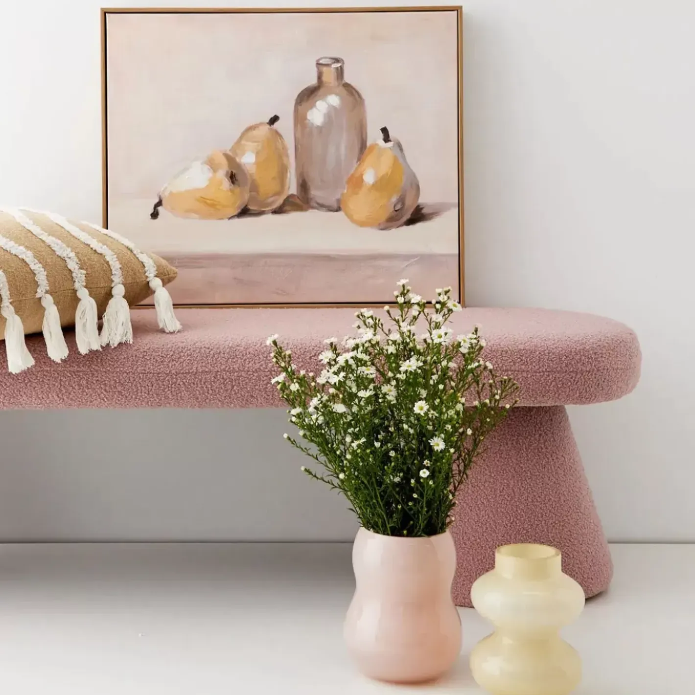 New Newport Cotton Cushion With Insert Natural/White Cushions & Throws