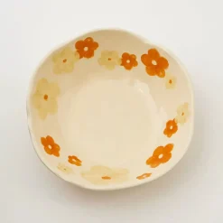 Discount Painted Blooms Ceramic Bowl Orange Tableware