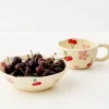Clearance Painted Cherry Ceramic Bowl Red Tableware