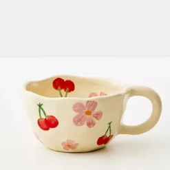 Discount Painted Cherry Ceramic Mug Red Mugs & Teacups