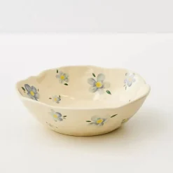 Online Painted Daisy Ceramic Bowl Blue Tableware