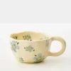 Sale Painted Daisy Ceramic Mug Blue Mugs & Teacups