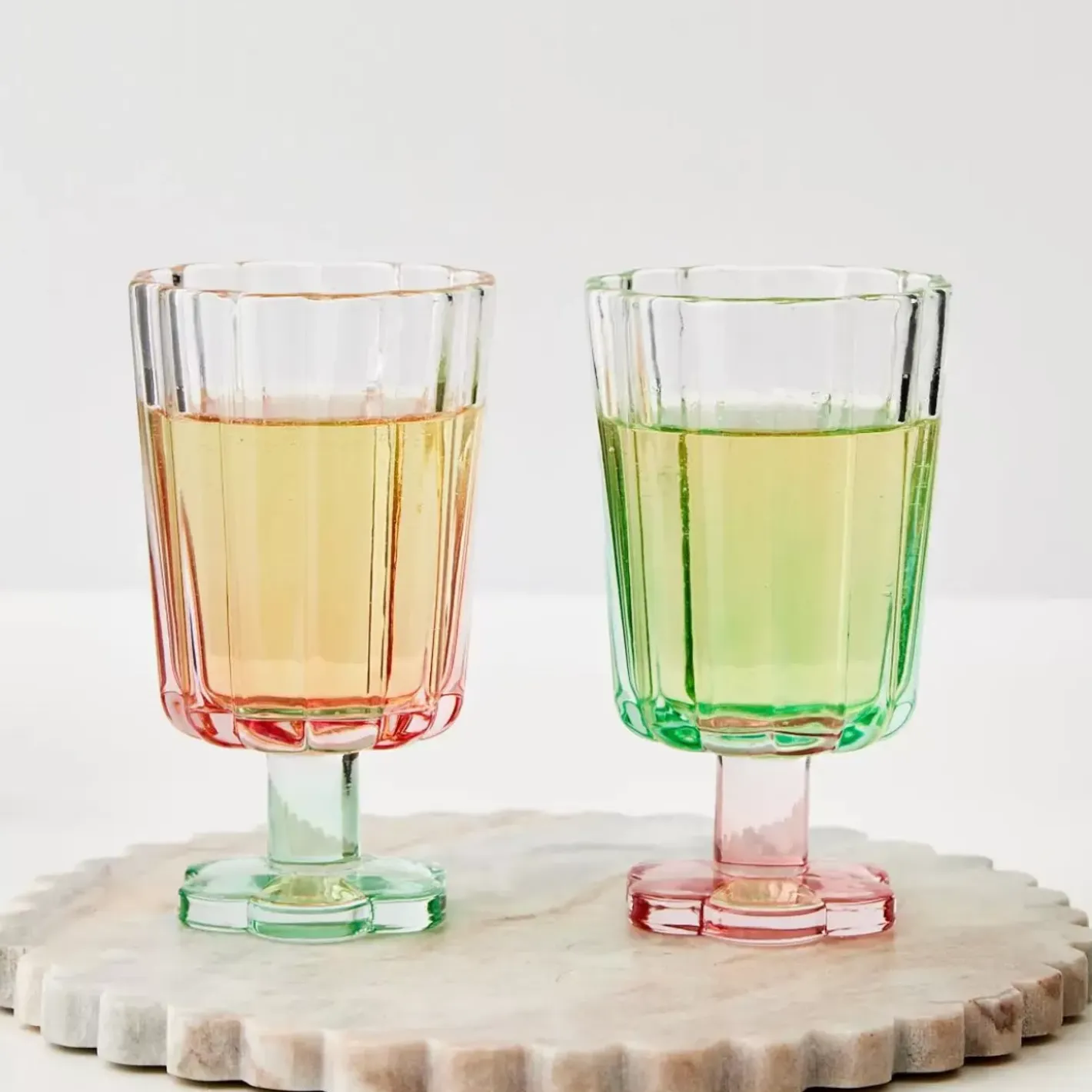 Sale Posie Ribbed Wine Glass Green Wine Glasses