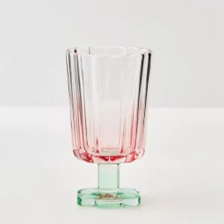 Sale Posie Ribbed Wine Glass Pink Wine Glasses