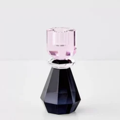 Queen Crystal Taper Candle Holder Black Pink Candle Holders