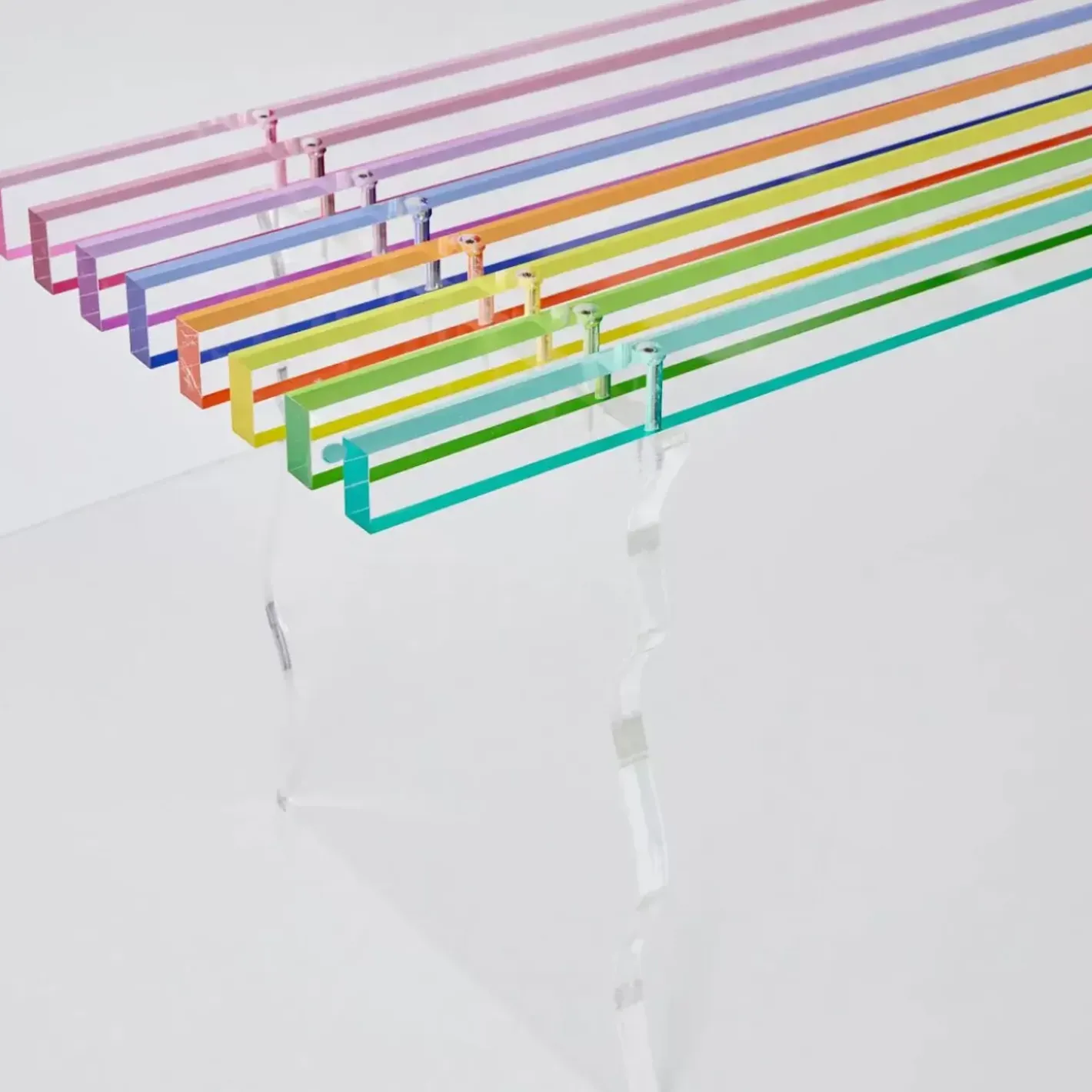 Outlet Rainbow Acrylic Side Bench Seat Furniture