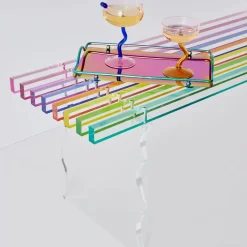 Outlet Rainbow Acrylic Side Bench Seat Furniture