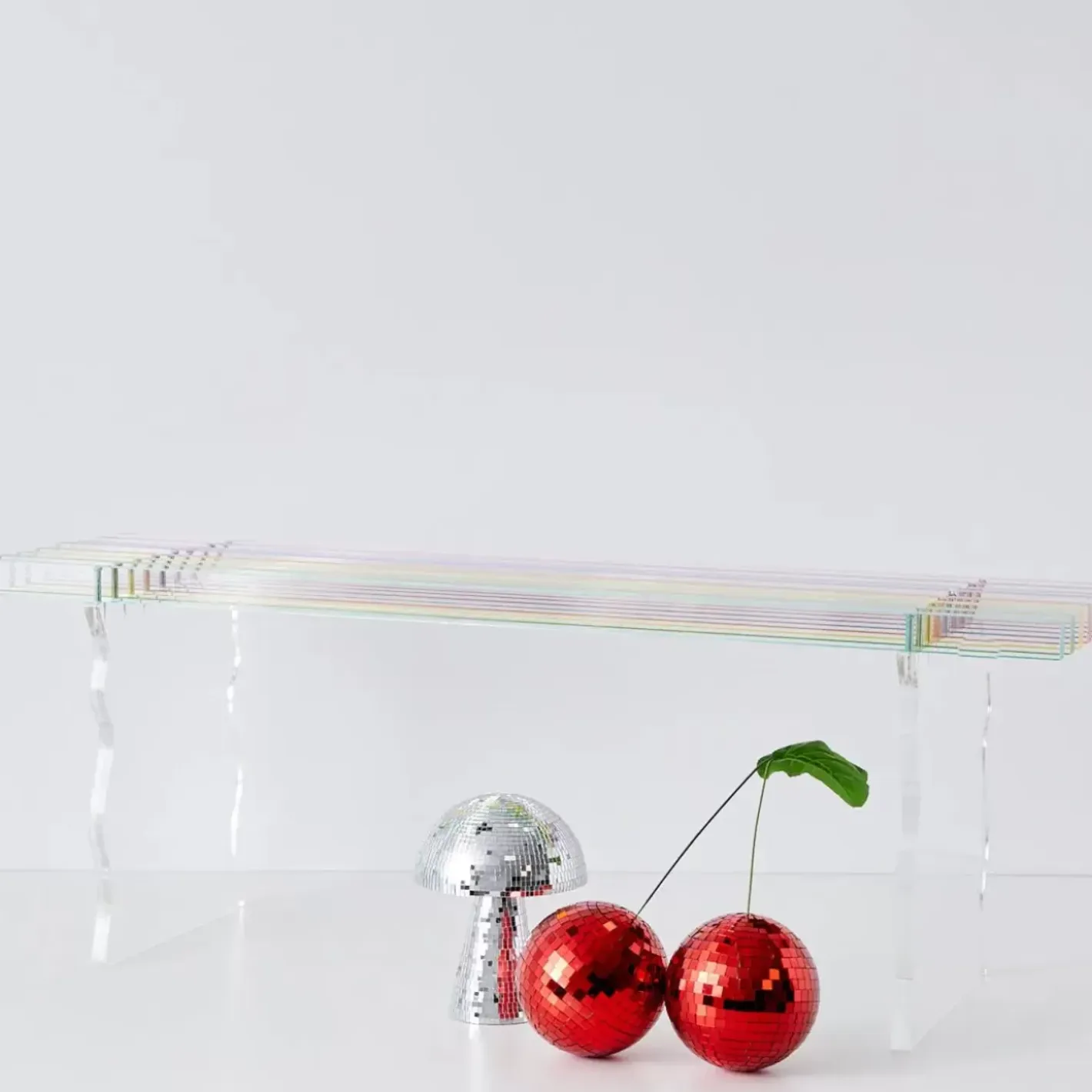 Outlet Rainbow Acrylic Side Bench Seat Furniture