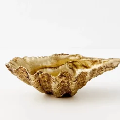 New Resin Clam Sculpture Small Gold Decorative Objects & Trays
