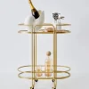 Online Retro Two-Tier Metal Bar Cart Gold Bar Tools & Accessories