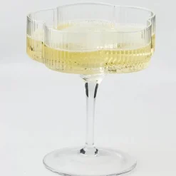 Online Ribbed Flower Champagne Glass Wine Glasses