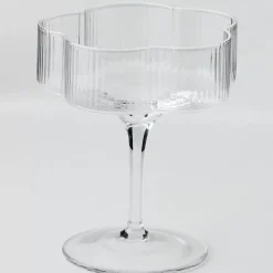 Online Ribbed Flower Champagne Glass Wine Glasses