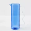 Hot Ribbed Glass Jug Blue Jugs & Carafes