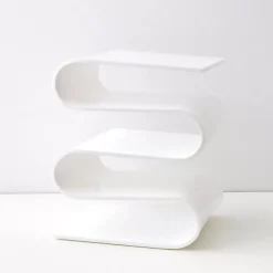 New S Bend Acrylic Side Table White Furniture
