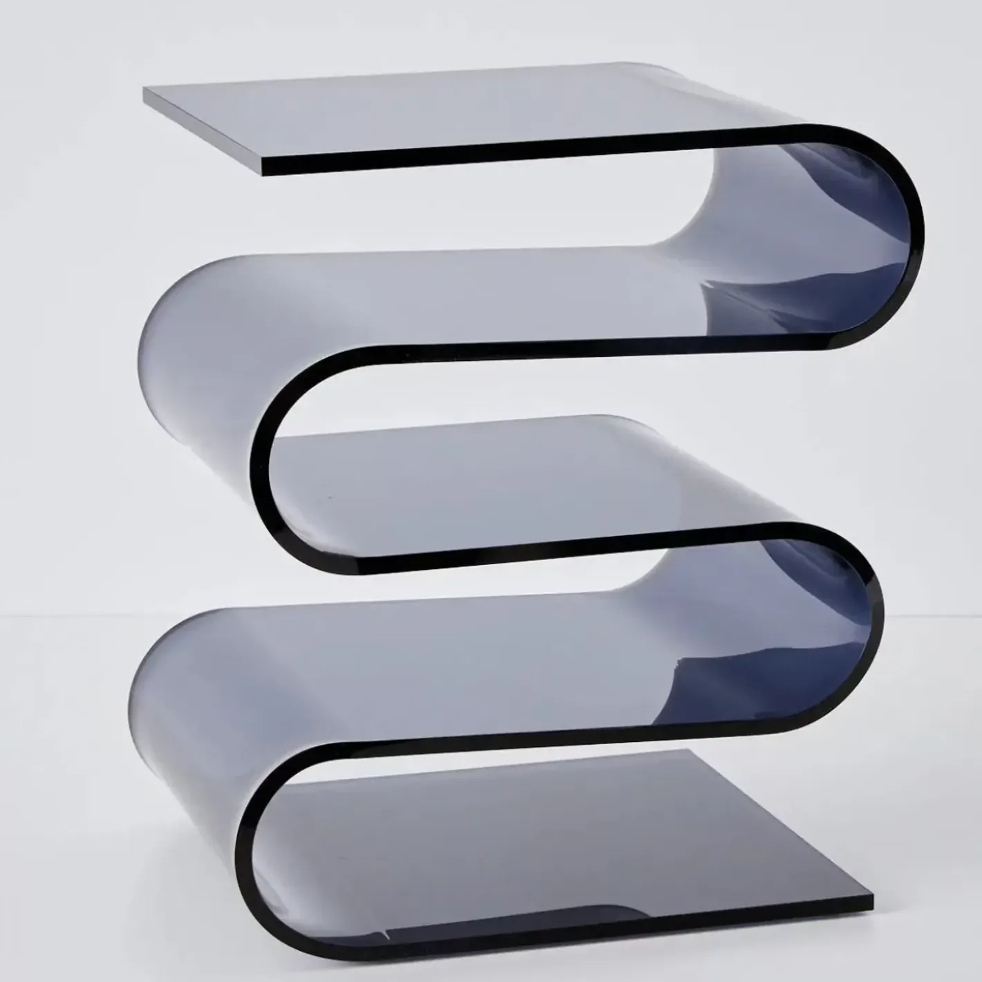 Best S Bend Acrylic Side Table Grey Furniture