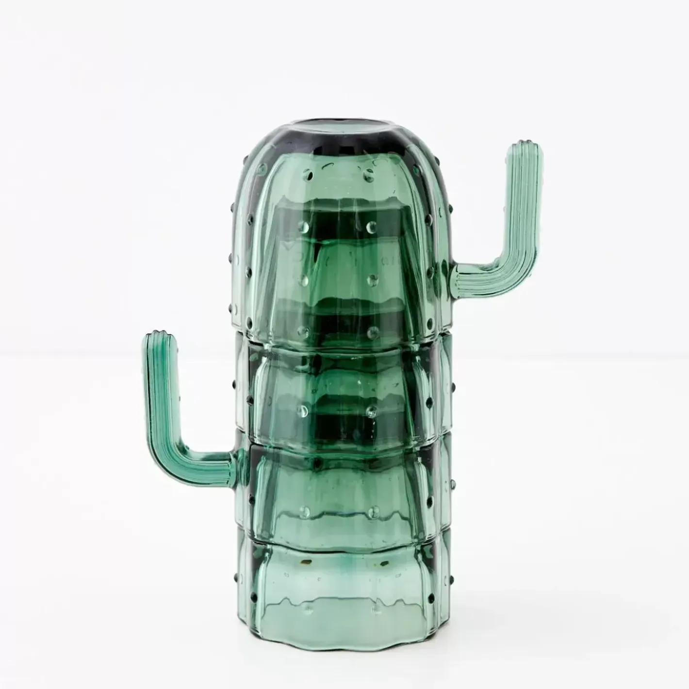 Discount Saguaro Cactus Glass Set Of 4 Green Drinkware