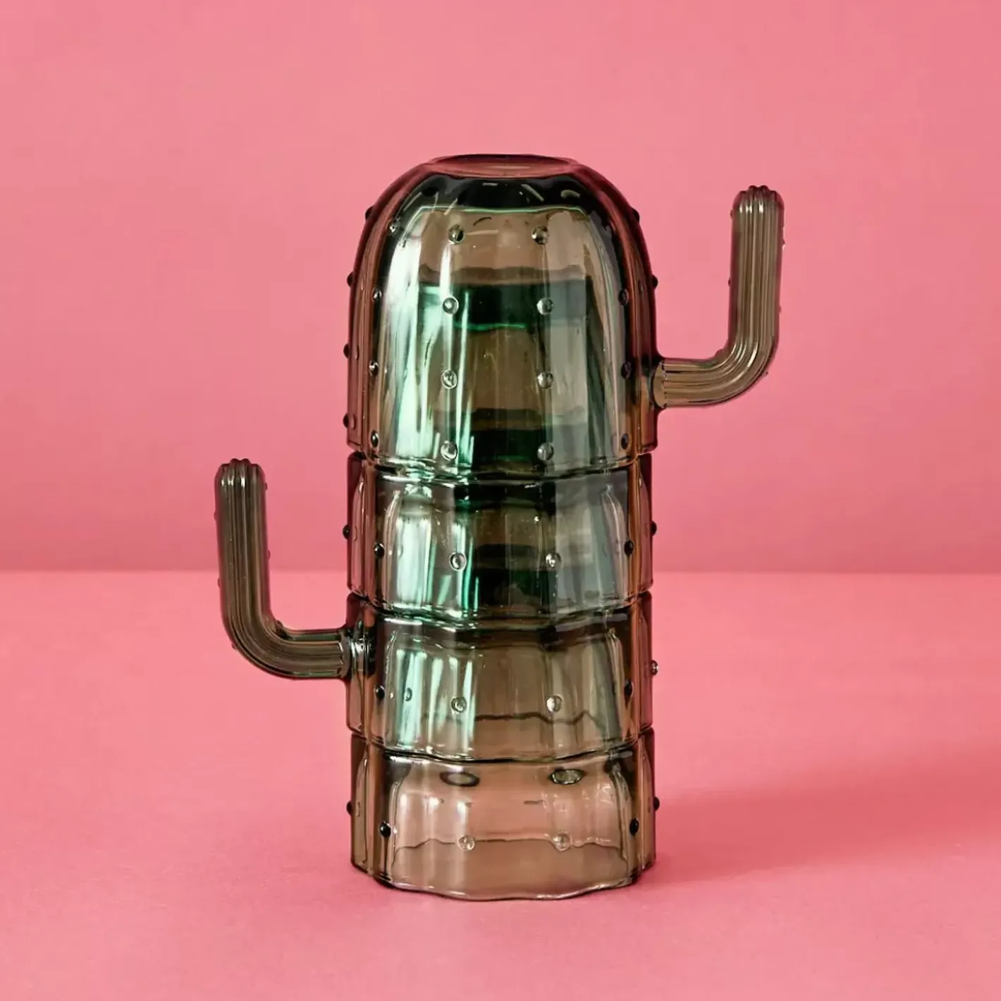 Discount Saguaro Cactus Glass Set Of 4 Green Drinkware