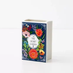 Clearance Secret Garden Ceramic Book Vase Navy Vases