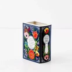 Clearance Secret Garden Ceramic Book Vase Navy Vases