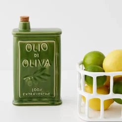 Hot Sicilian Ceramic Olive Oil Bottle Green Kitchen Accessories