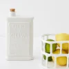Hot Sicilian Ceramic Olive Oil Bottle Ivory Kitchen Accessories