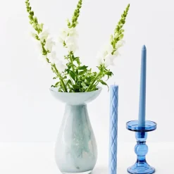 Sale Solid Blue Taper Candle Set Candles