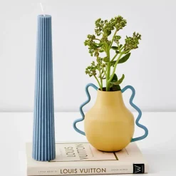 Clearance Soy Taper Candle Steel Blue Candles