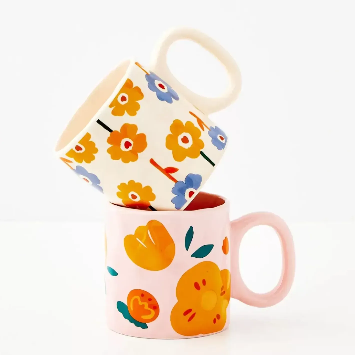 Springtime Ceramic Mug Pink Mugs & Teacups