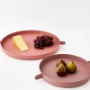 Outlet Stackable Metal Serving Tray Set Of 2 Dusty Pink Serveware