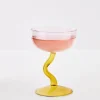 Discount Swirl Stem Cocktail Glass Pink/Amber Cocktail Glasses