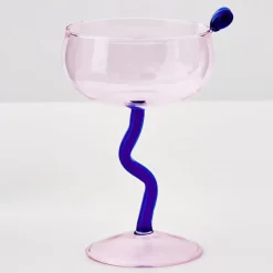 Sale Swirl Stem Cocktail Glass Pink/Blue Cocktail Glasses