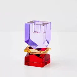 Outlet Technicolour Crystal Taper Candle Holder Purple Red Candle Holders