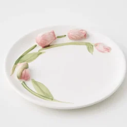 Discount Tulip Ceramic Decorative Plate Pink Serveware