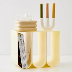 Online W Curved Acrylic Side Table Cream Furniture