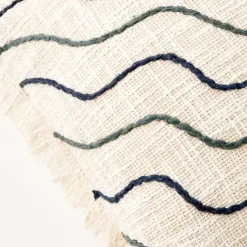 Waves Cotton Cushion With Insert Cushions & Throws