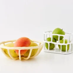 Weave Resin Fruit Bowl Beige Kitchen Accessories
