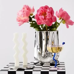 Sale Zigzag Taper Candle White 2 Pack Candles